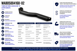 WABASH BUMPER S-TUBE STEEL RH 17" (20" TOTAL)