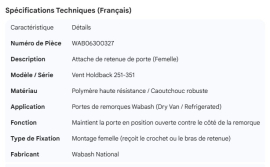 WABASH VENT HOLDBACK FEMALE 251-351