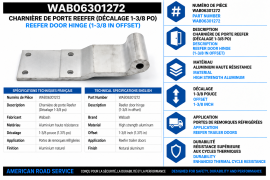 WABASH DOOR HINGE REEFER ALUM 1-3/8" OFFSET