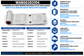 WABASH DOOR HINGE ALUM REEFER NEW STYLE WITH BUSHING	