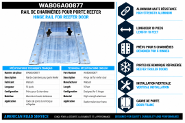 WABASH REEFER DOOR 5 HINGE CHANNEL 10'