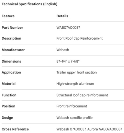 RENFORT AVANT DE TOIT EN ALUMINIUM