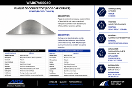 WABASH ROOF CAP FRONT CORNER PLATE 5" RADIUS	