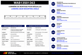 WABASH LANDING GEAR MOUNTING ANGLE WITH HOLES 48"
