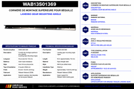 WABASH LANDING GEAR MOUNTING ANGLE WITH HOLES 52"
