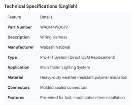 WABASH WIRING HARNESS