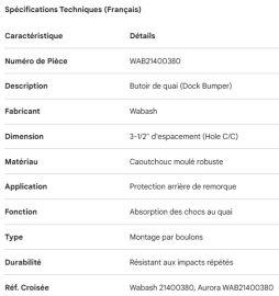PARE-CHOC EN CAOUTCHOUC
