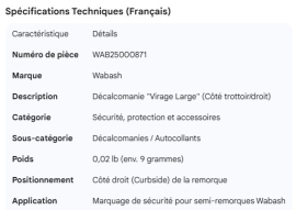 WABASH DECAL WIDE TURN RH