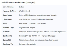 WABASH LOGO REFLECTIVE TAPE 7"WHT/11"RED (150 RL)