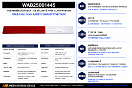 WABASH LOGO REFLECTIVE TAPE 7"WHT/11"RED (150 RL)