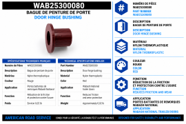 WABASH DOOR HINGE RED PLASTIC BUSHING