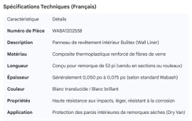 WABASH BULITEX WALL LINER 53'