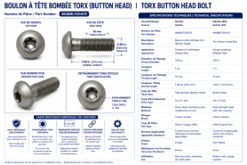 WABASH - BOULON 3/8 X 1" TORX BUTTON