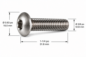 WABASH BOTTOM RAIL 3/8 X 1-1/4" TORX BOLT