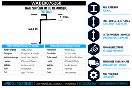 WABASH PLATE TRAILER TOP RAIL