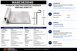 WABASH SPLICE PLATE FOR TOP RAIL TO NOSE RAIL 4"