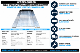 WABASH REEFER DOOR HINGE CHANNEL 10' BLANK NO HOLES