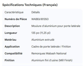 WABASH SIDE DOOR ALUM MOULDING 135" (11.25')