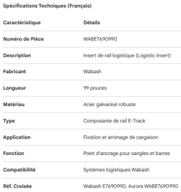 INSERTION DE RAIL LOGISTIQUE