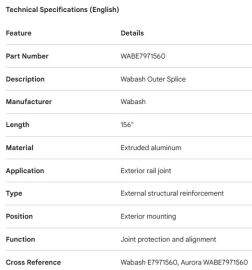 WABASH OUTER SPLICE 156"