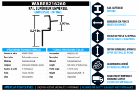 WABASH TOP RAIL UNIVERSAL