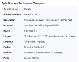 WABASH CORNER POST 12-7/8" W/O ATTACHMENT