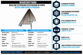 WABASH ALUMINUM DOOR EXTRUSION OUTER TRIM 14FT