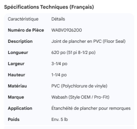 WABASH PVC FLOOR SEAL 620"