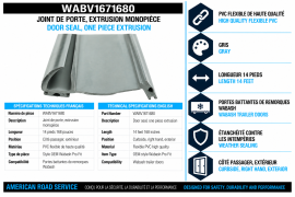 WABASH DOOR SEAL ONE PIECE EXTRUSION CURB SIDE 14FT