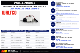 WALTCO LOCK VALVE AND CABLE KIT ASSY
