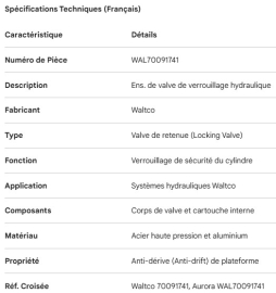 SOUPAPE DE VERROUILAGE