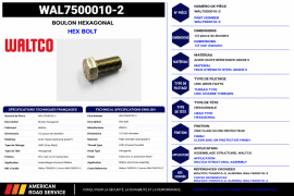 WALTCO BOLT HEX 1/2"