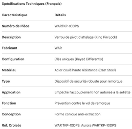 VERROU DE PIVOT D'ATTELAGE