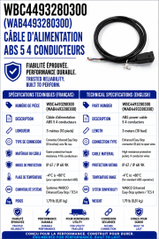 WABCO - C&Acirc;BLE D'ALIMENTATION ABS &Agrave; 4 CONDUCTEURS 3M