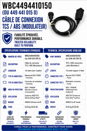 WABCO - C&Acirc;BLE DE CONNEXION TCS / ABS (MODULATEUR) 1.5M