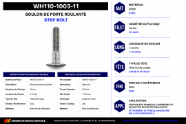 WHITING ROLL-UP DOOR BOLT STEP BOLT 1/4" X 1-1/2"
