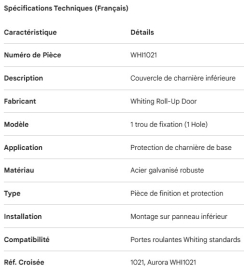 COUVERCLE DE PENTURE DE PORTE