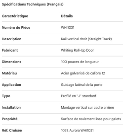 RAIL DE PORTE COULISSANTE