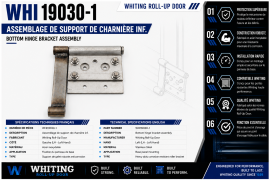 WHITING ROLL-UP DOOR BOTTOM HINGE BRACKET ASSY SS LH