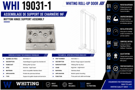 WHITING ROLL-UP DOOR BOTTOM HINGE BRACKET ASSY SS RH