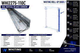WHITING ROLL-UP DOOR VERTICAL TRACK RH 110" WITH ANGLE 96"