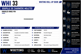 WHITING ROLL-UP DOOR KNURLED HINGE PIN