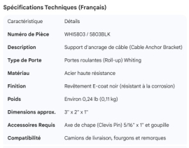 WHITING ROLL-UP DOOR CABLE ANCHOR