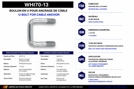 WHITING ROLL-UP DOOR CABLE ANCHOR U-BOLT 1-1/4