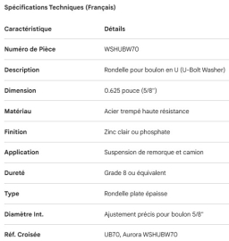 RONDELLE DE BRIDE DE FIXATION