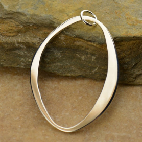 Sterling Silver Large Abstract Charm 39x27mm