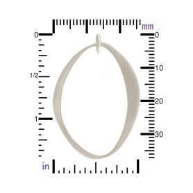 Sterling Silver Large Abstract Charm 39x27mm