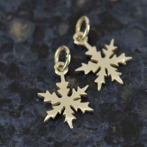  Sterling Silver Snowflake Charm - Christmas Charms 18x10mm