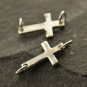 Sterling Silver Cross Charm Link 6x17mm