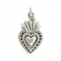 Sterling Silver Sacred Heart Charm 20x10mm